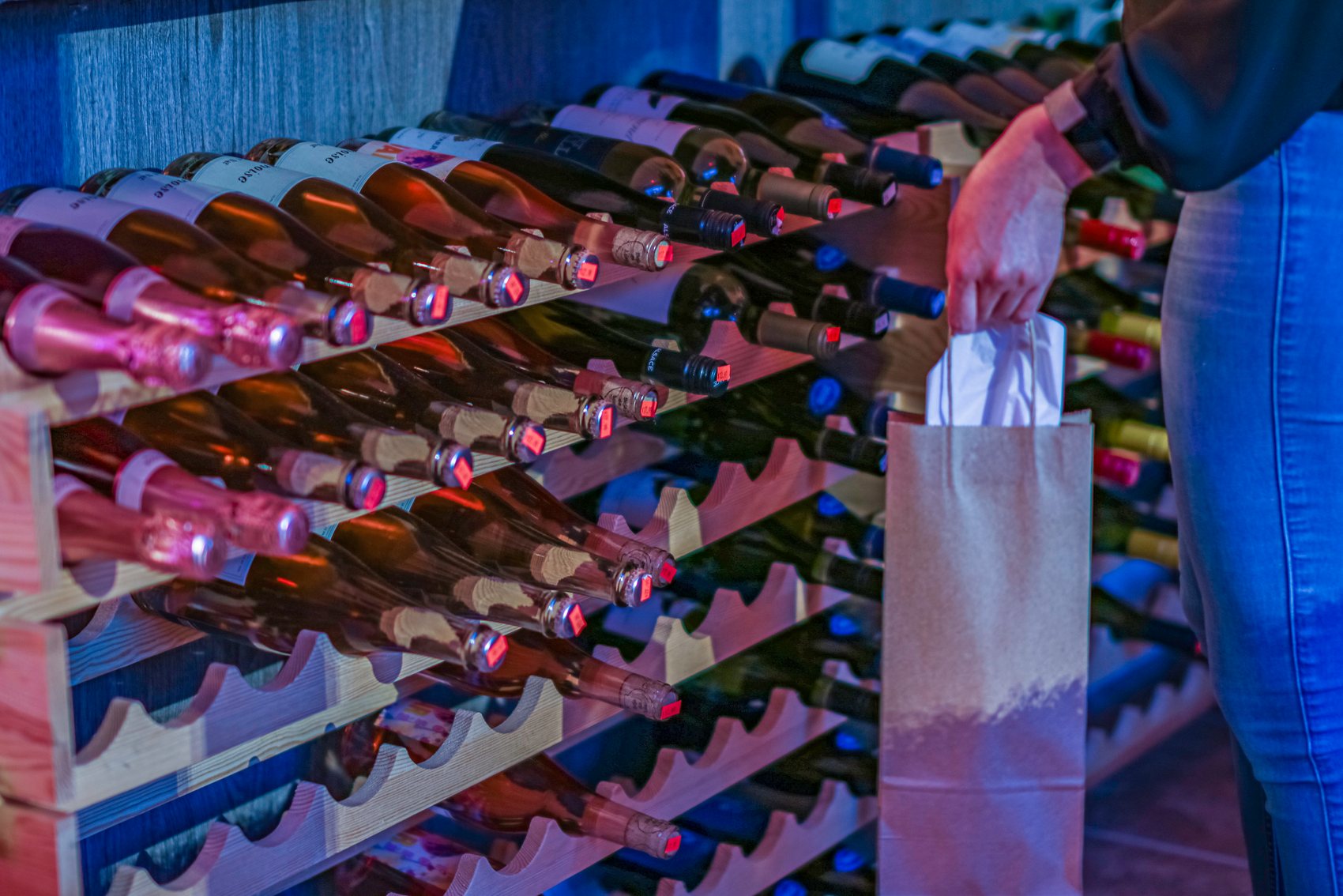 Retail wine wall at The Sommelier Hideaway